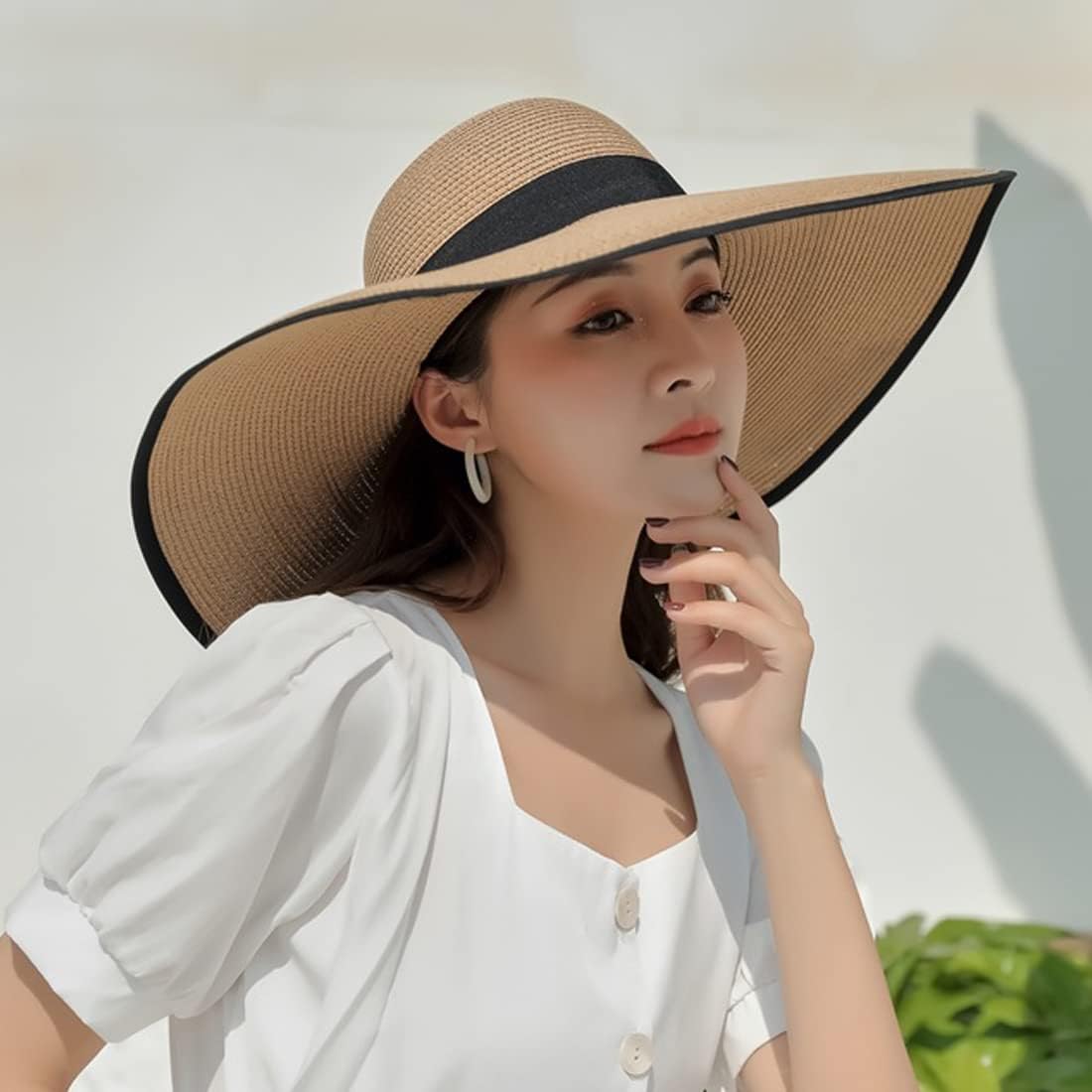 Wide Brim Straw Sun Hat 