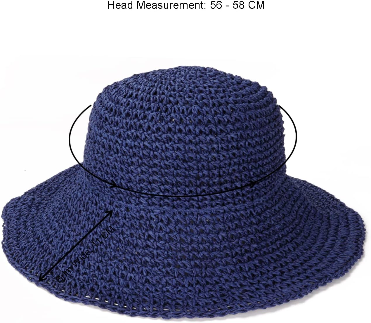 Wide Brim Summer Beach Hat for Women Foldable Travel Straw Hat UPF50+