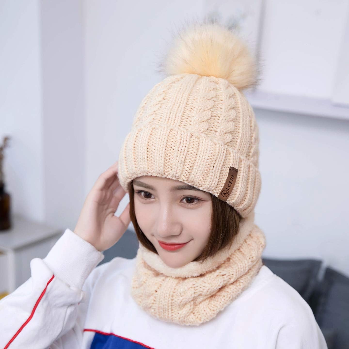 Ultra Cozy Pom Beanie & Scarf Set 