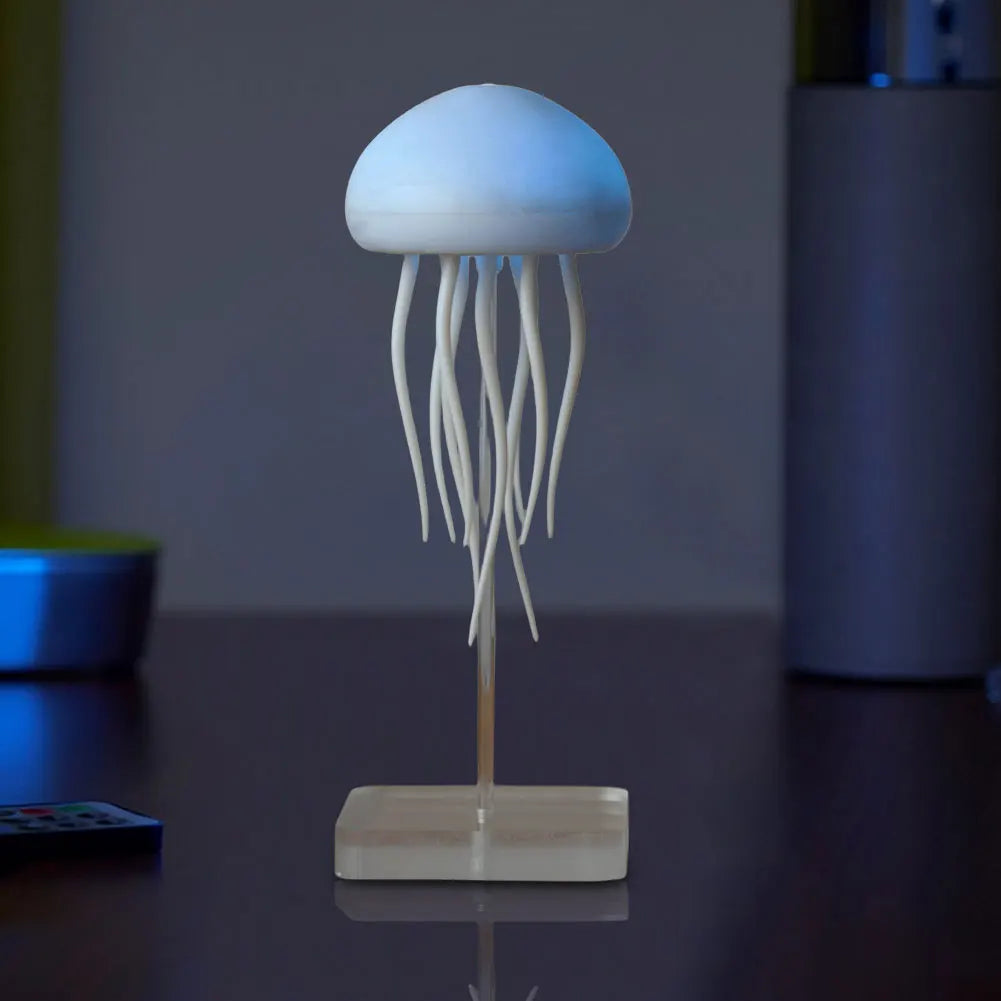 RGB Gradient Jellyfish Atmosphere Bedside Lamp Rechargeable Desk Lamp with Dancing Legs and Touch Sensor Voice Control