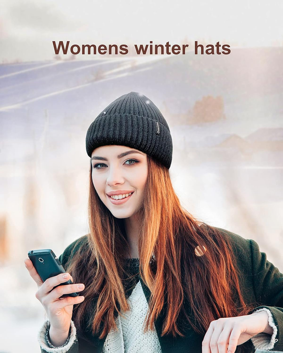 Beanie for Men Women Warm Winter Knit Cuffed Beanie Soft Warm Ski Hats Unisex